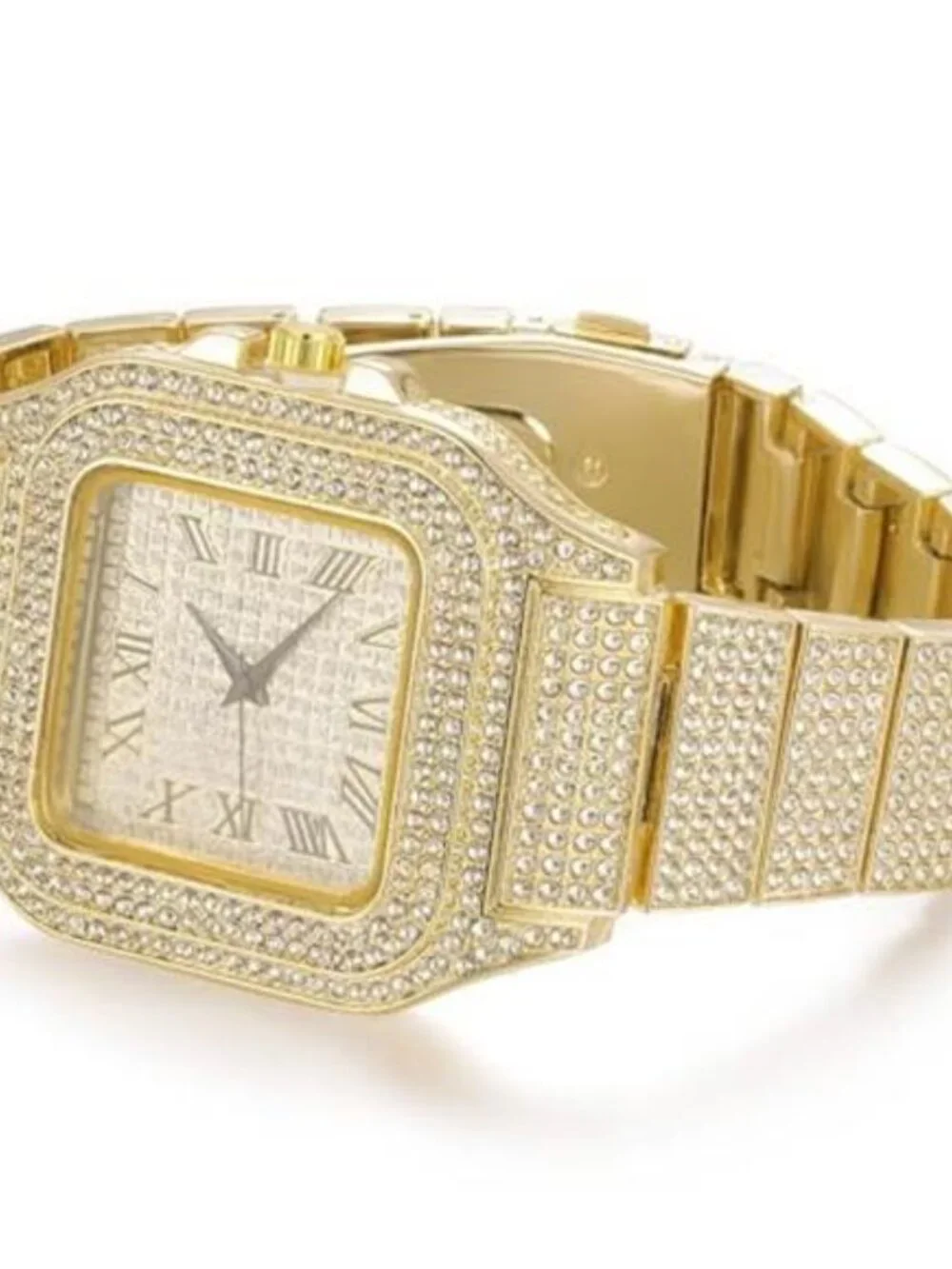 Diamonds Gold Watch Iced Out, Men's 18k Real Gold/Platinum White Gold